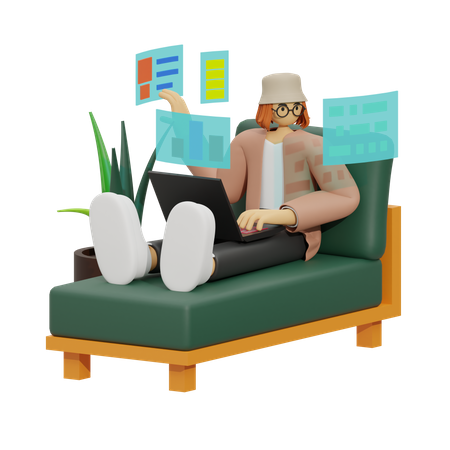 Einrichtung eines Homeoffice  3D Icon
