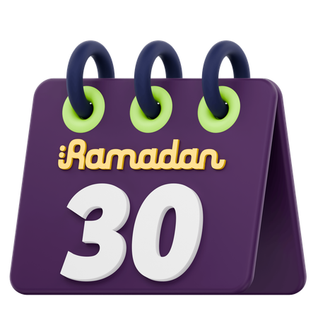 Einunddreißigster Tag des Ramadan-Kalenders Ramadan-Feier  3D Icon