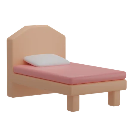 Einzelbett  3D Illustration