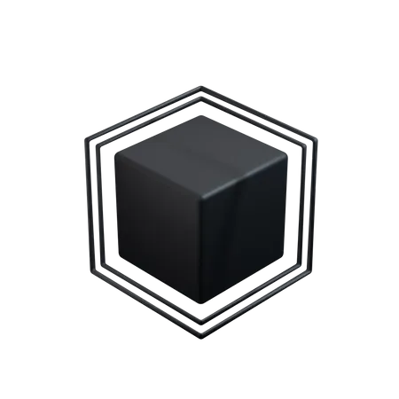 Einzelner Block aus einer Blockchain  3D Icon