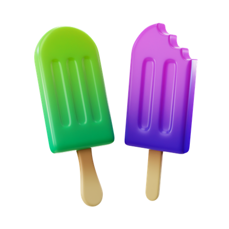Eis am Stiel Zitrone und Traube  3D Icon