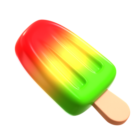 Regenbogen-Eis am Stiel  3D Icon