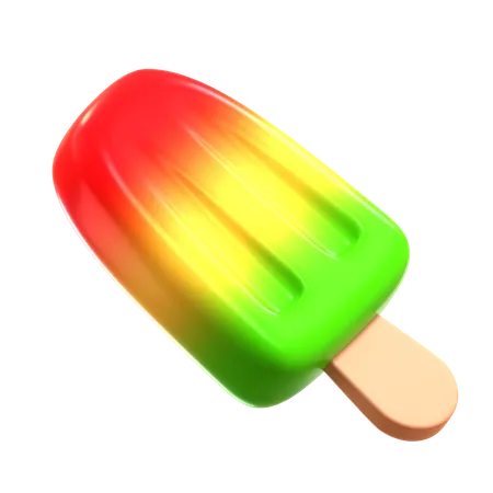 Regenbogen-Eis am Stiel  3D Icon