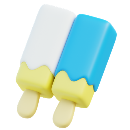 Eis am Stiel mit Doppel  3D Icon