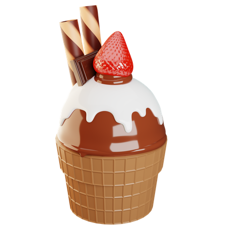 Eiscreme-Schoko  3D Illustration