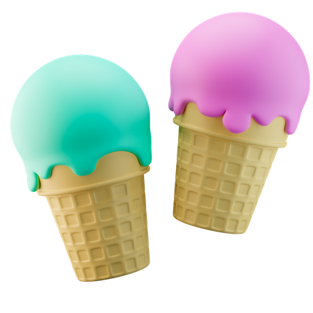 Eistüte doppelt  3D Icon