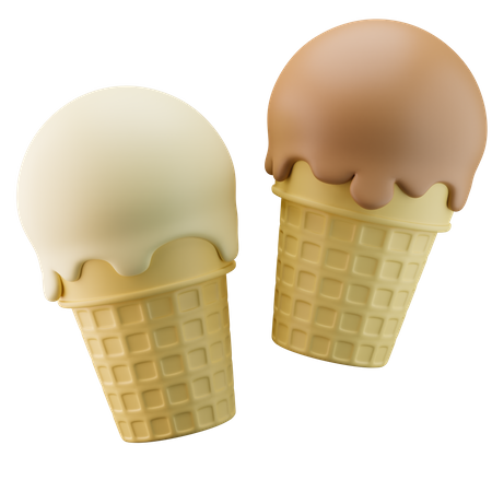 Eistüte Double Choc Vanille  3D Icon