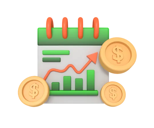 Año financiero  3D Icon