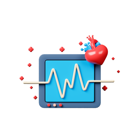 Ekg Monitor  3D Icon