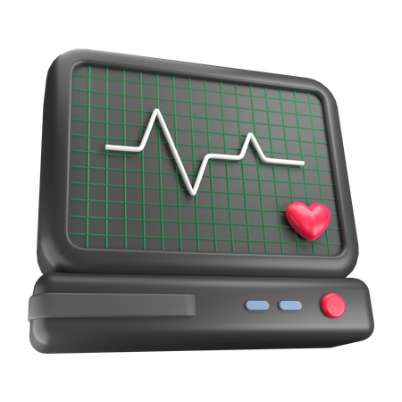 EKG-Monitor  3D Illustration