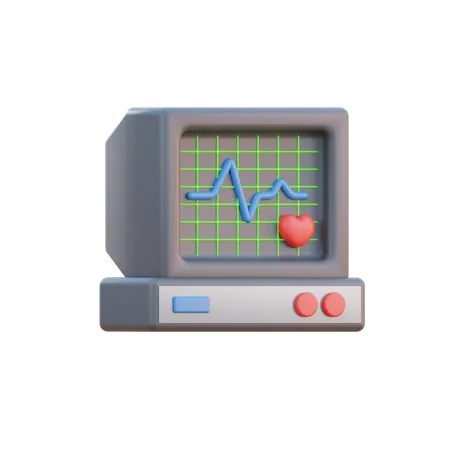 EKG-Monitor  3D Illustration