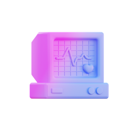 EKG-Monitor  3D Illustration