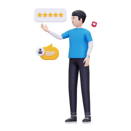 El cliente da una reseña positiva  3D Icon
