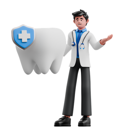 El doctor revisa los dientes  3D Illustration