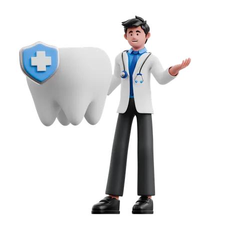 El doctor revisa los dientes  3D Illustration