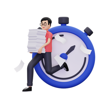 El empleado terminó el trabajo en su fecha límite  3D Icon