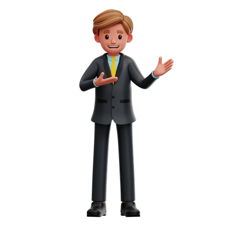 El empresario está dando instrucciones.  3D Icon