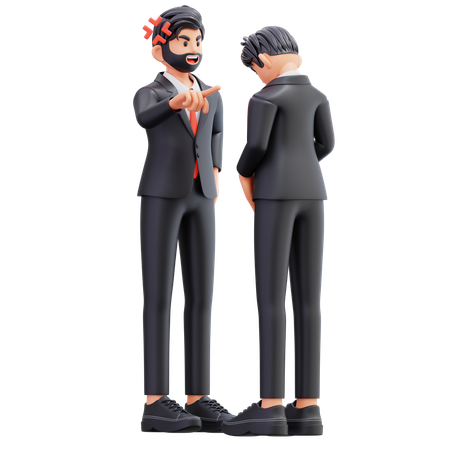 El hombre de negocios está enojado  3D Illustration