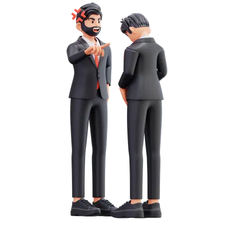 El hombre de negocios está enojado  3D Illustration
