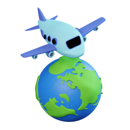 El globo debajo del avión  3D Icon
