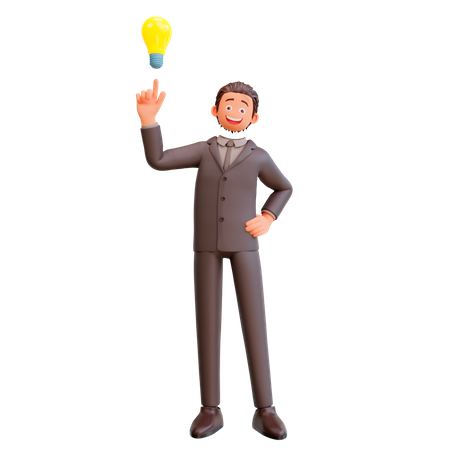 El hombre de negocios tiene una idea  3D Icon