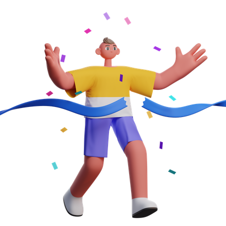 El hombre llega a la meta  3D Icon