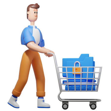 El hombre lleva datos a otra ubicación  3D Icon