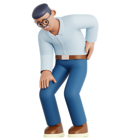 El hombre tiene dolor de espalda  3D Icon