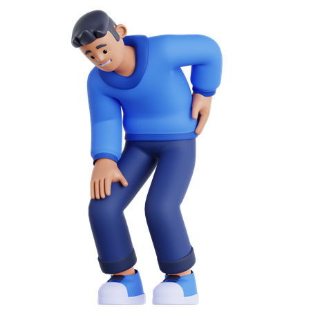 El hombre tiene dolor de espalda  3D Icon