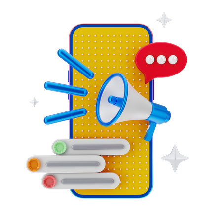 El marketing móvil  3D Icon