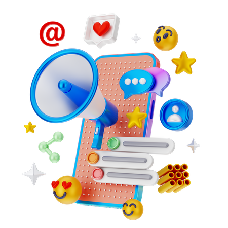 El marketing móvil  3D Icon