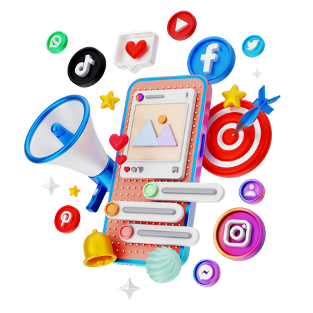 El marketing móvil  3D Icon