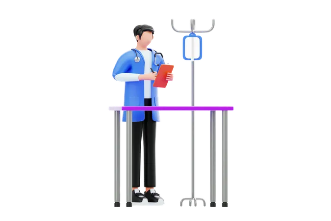 El doctor escribió una receta  3D Illustration