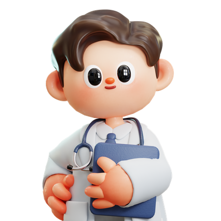El Doctor Tiene Portapapeles De Informe Médico  3D Illustration