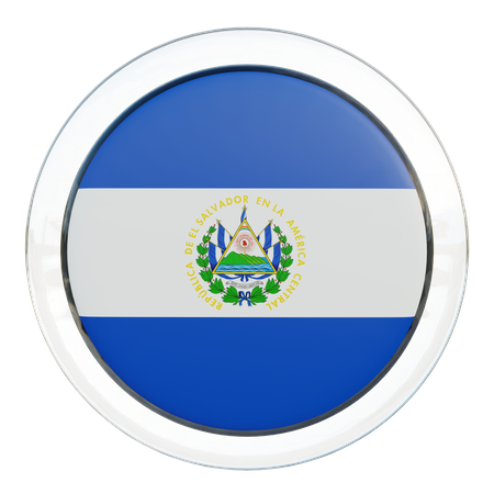 El Salvador Flag Glass  3D Illustration