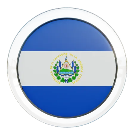 El Salvador Flag Glass  3D Illustration