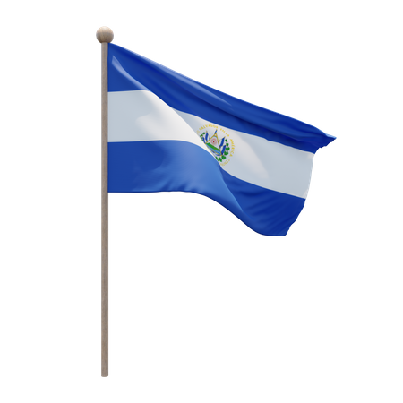 El Salvador Flagpole  3D Icon