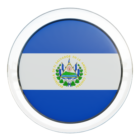 Runde Flagge El Salvadors  3D Icon