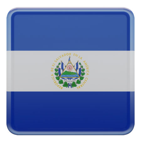 El Salvador Square Flag  3D Icon