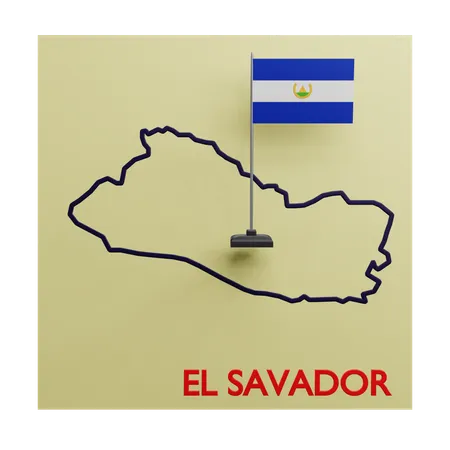 El Savador Map  3D Icon