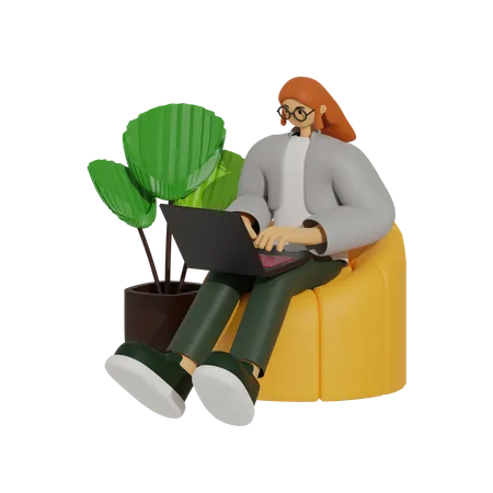 The Sofa Office, una guía para mantenerse productivo y cómodo  3D Illustration