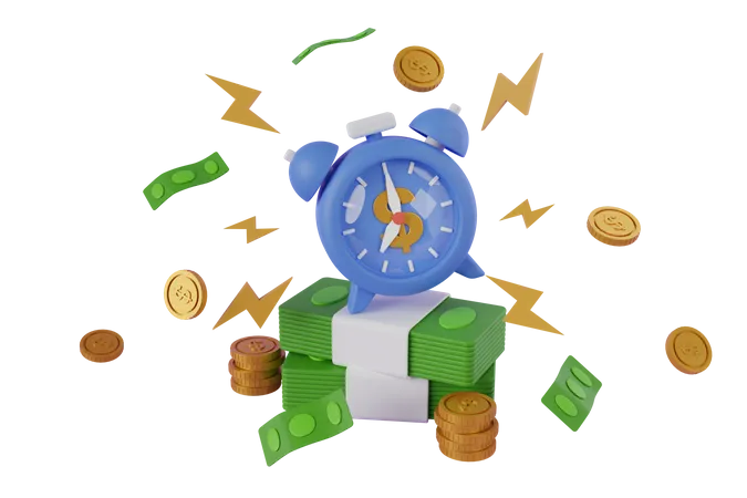 El tiempo es dinero  3D Illustration