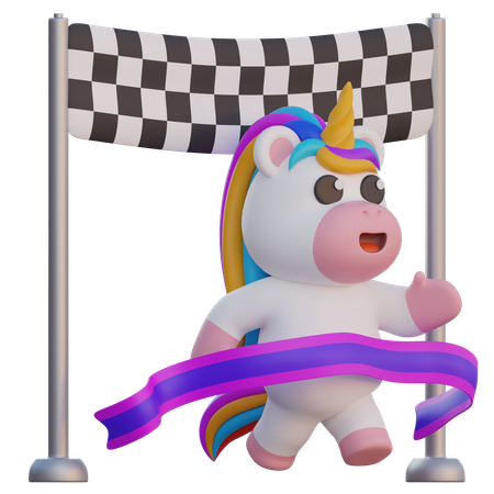 El unicornio llega a la meta  3D Icon