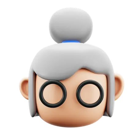 Grandma Old Person Wearing Glasses For Eldery Patient Medical Hospital 3 D Icon Illustration Render Design 3D Icon
