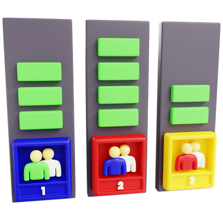 Election Stats Three Candidate  3D Icon