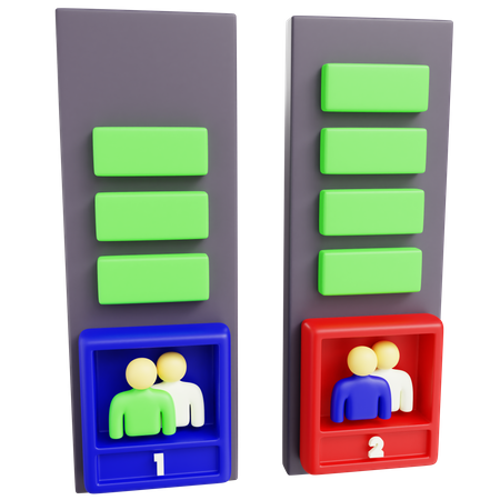 Election Stats Two Candidate  3D Icon