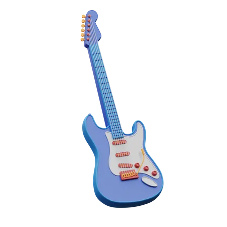 3 D Illustration Of Electric Guitar 3D Icon