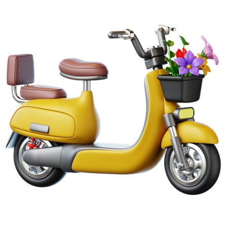 Electric Bike Flower  3D Icon