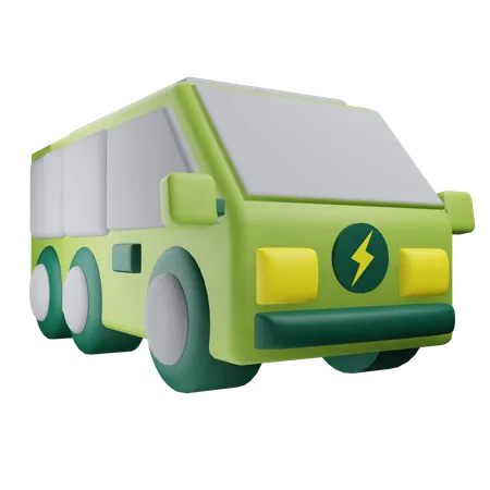 3 D Electric Bus Illustration With Alpha Background 3D Icon