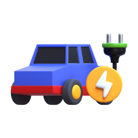 Electric Car  3D Icon